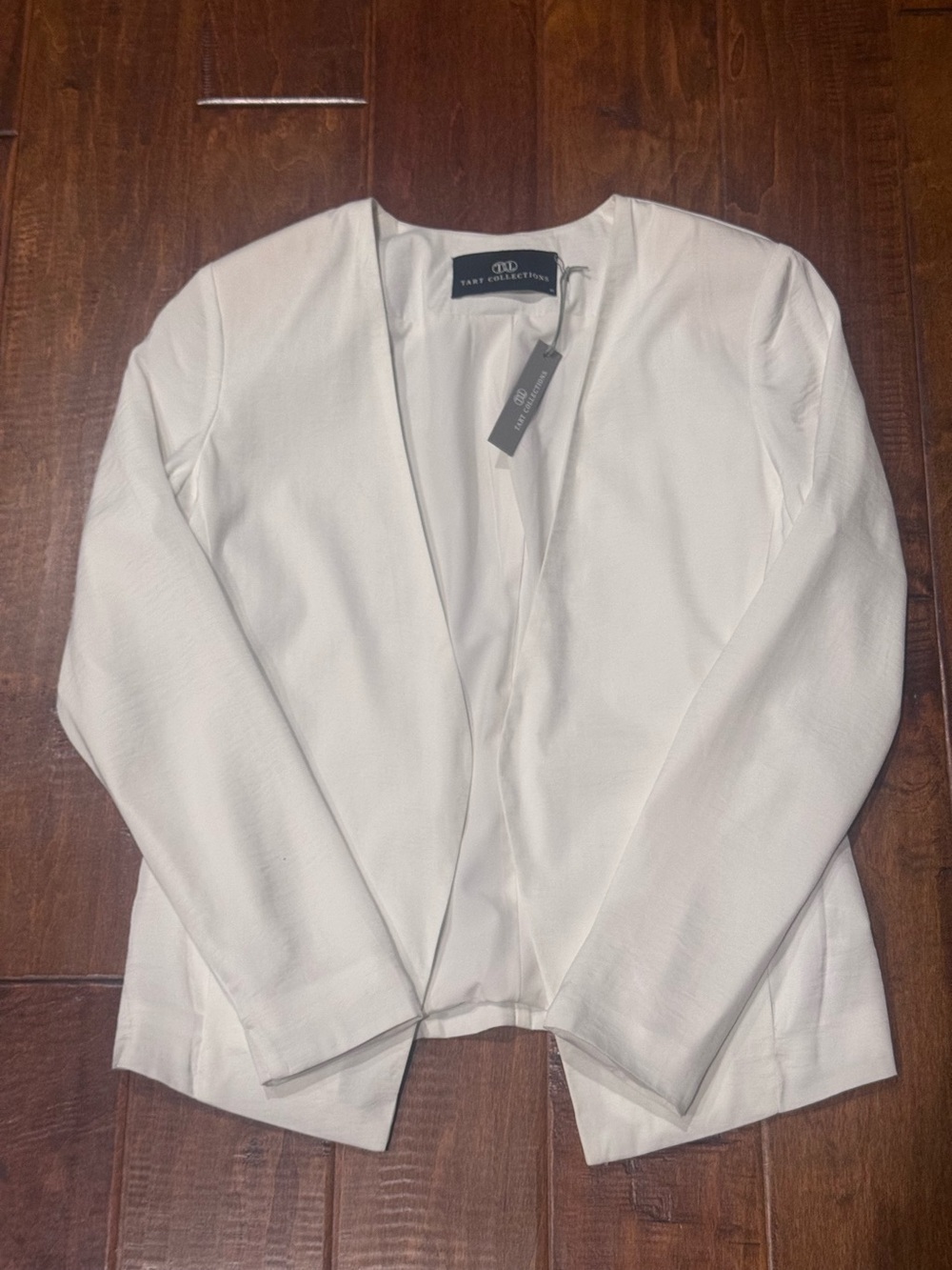 Tart Collections White Open-Front Women's Blazer